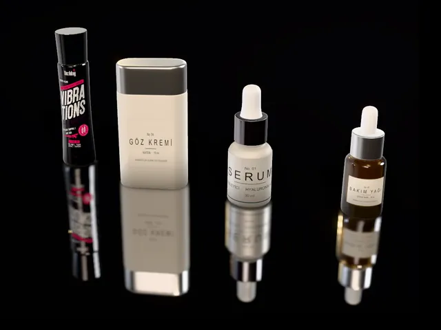 Kozmetik için interaktif 3D serum ve krem şişeleri